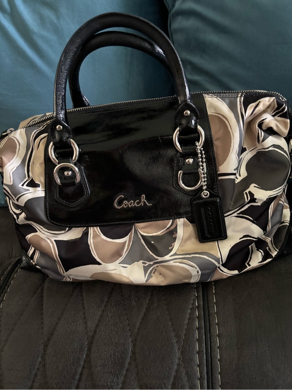 Coach Ashley Scarf Print Satchel